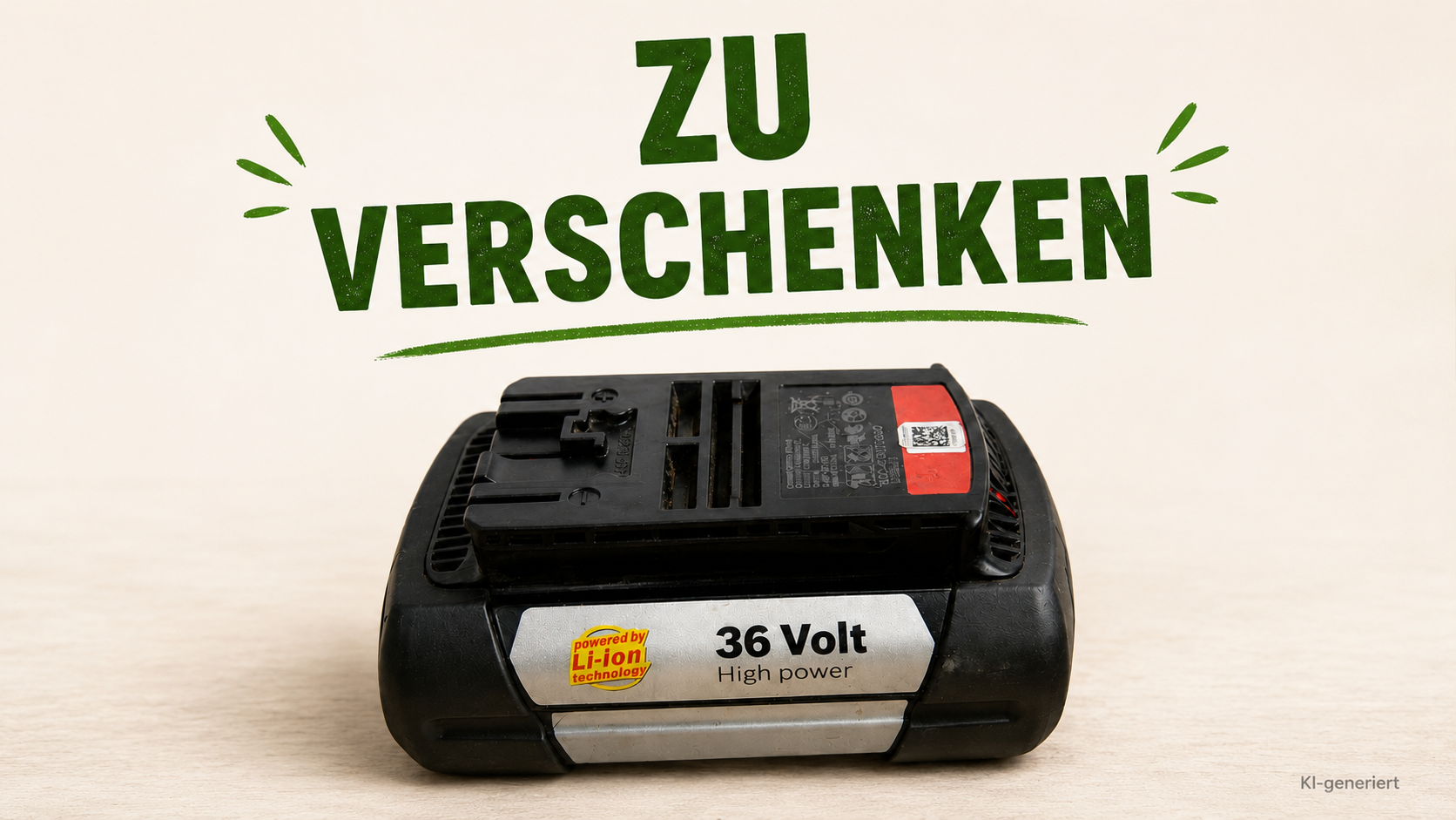 Akku für Rasenmäher mit Aufladegerät zu verschenken