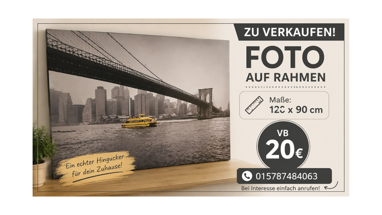 Foto auf Rahmen zu verkaufen