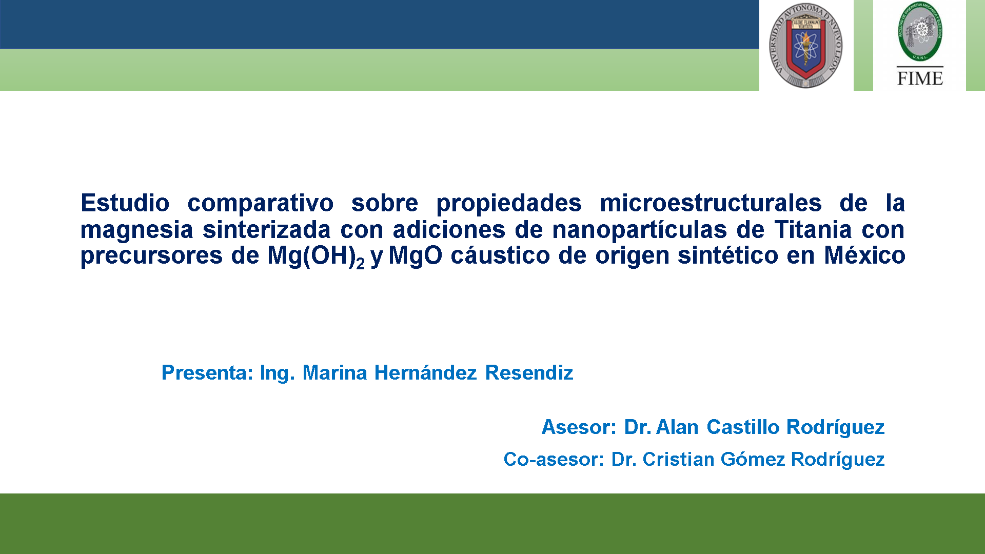 Estudio comparativo sobre propiedades microestructurales de la magnesia sinterizada con adiciones de nanopartículas de Titania