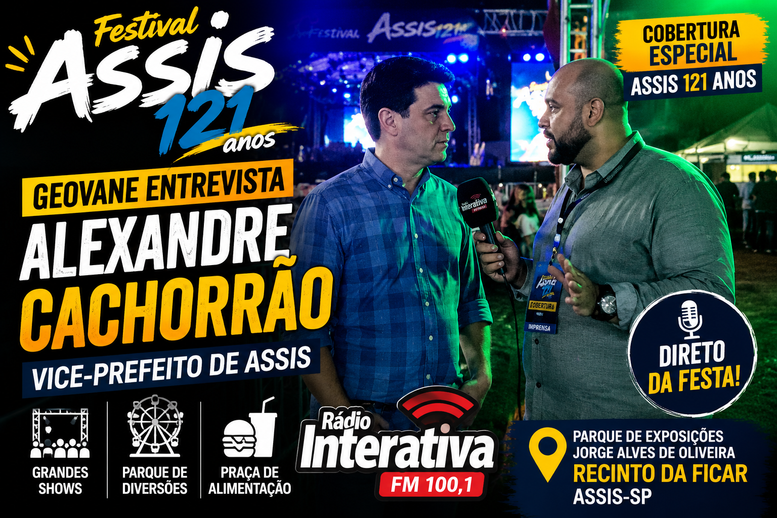 🎤 Assis 121 Anos: Geovane entrevista o vice-prefeito Alexandre Cachorrão