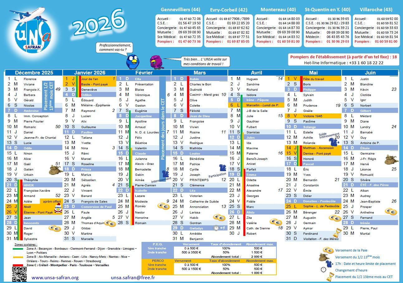 Calendrier 2026