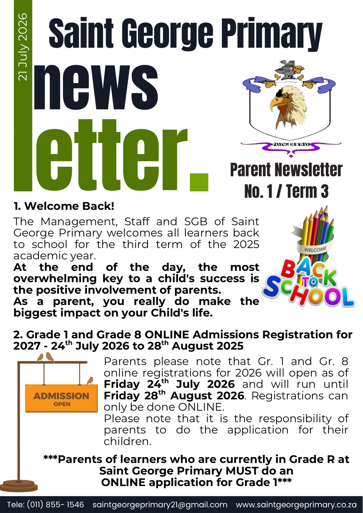 Newsletter no.1 / Term 3