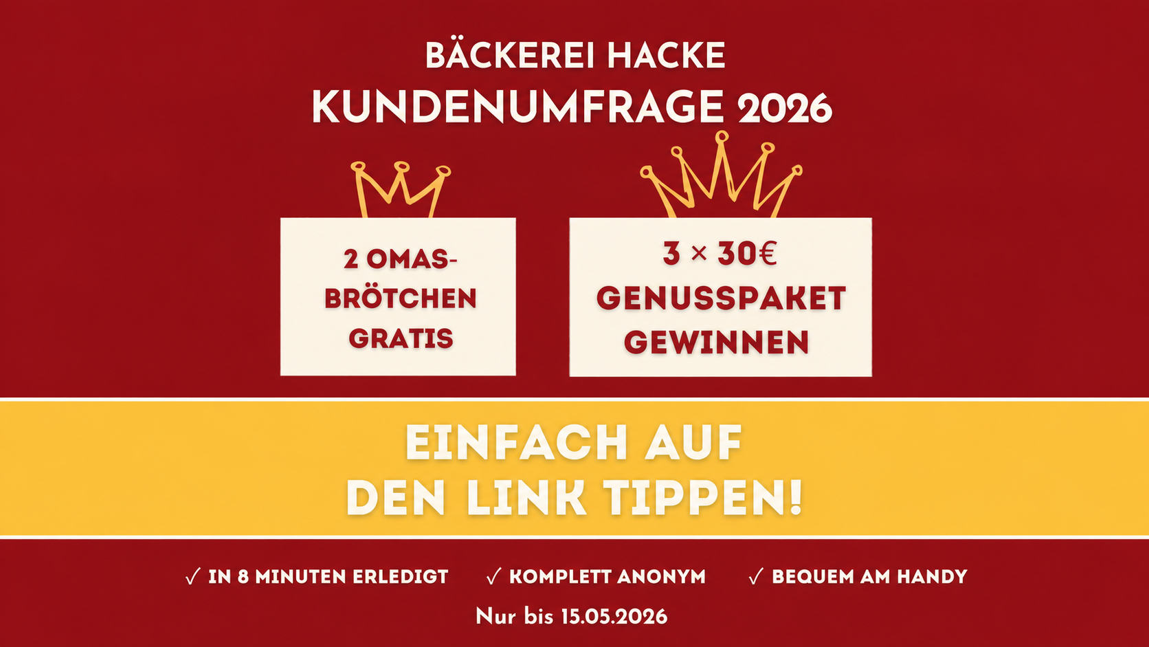 Bäckerei Hacke fragt nach: Mitmachen, Meinung sagen und gewinnen