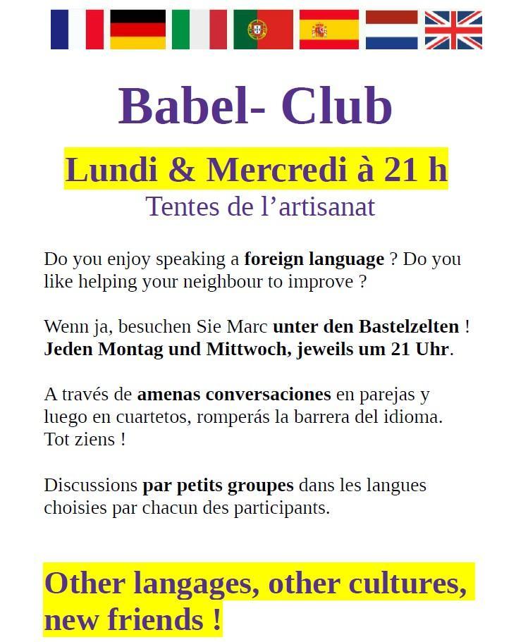 CFP Animations : Babel-Club (activité proposée par un bénévole)