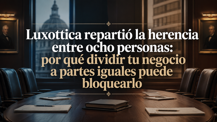Luxottica repartió la herencia entre ocho personas: por qué dividir tu negocio a partes iguales puede bloquearlo