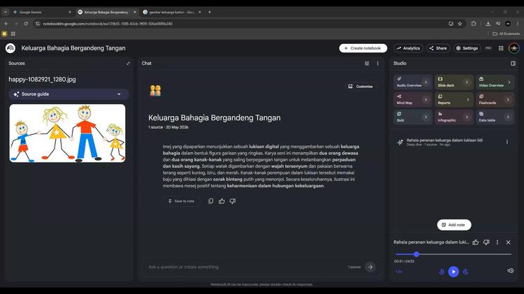 Generate Audio dari Source NotebookLM