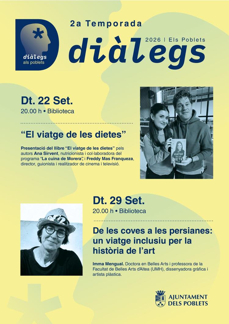 Diàlegs Els Poblets reprén les activitats amb una nova programació per a la reflexió i el debat