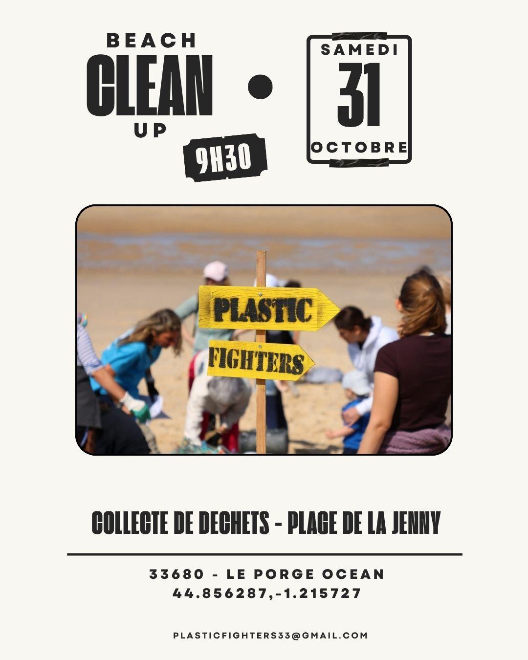 Collecte de déchets sur la plage de La Jenny - 31 octobre 9 h 30