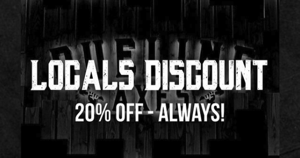 20% Off For Locals at Dueling Axes