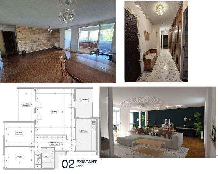 Lumineux T3 traversant de 76,65 m² Carrez (92 m² au sol) – Vitrolles (Tout à pied)