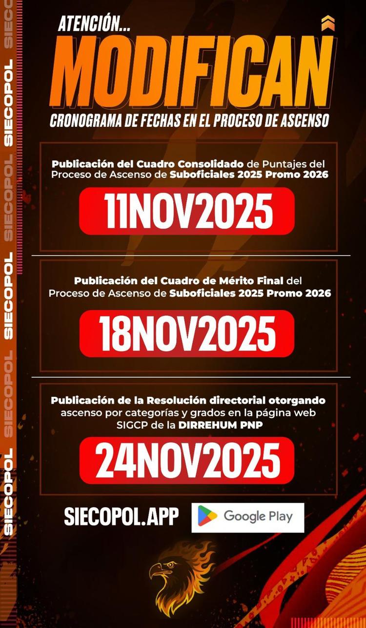 ¡Modificaron el Cronograma del Proceso de Ascenso!