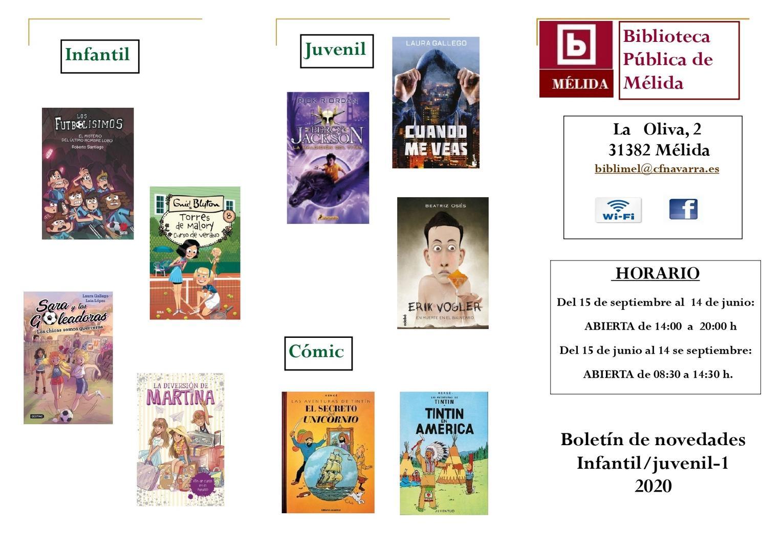 Boletín de novedades juvenil
