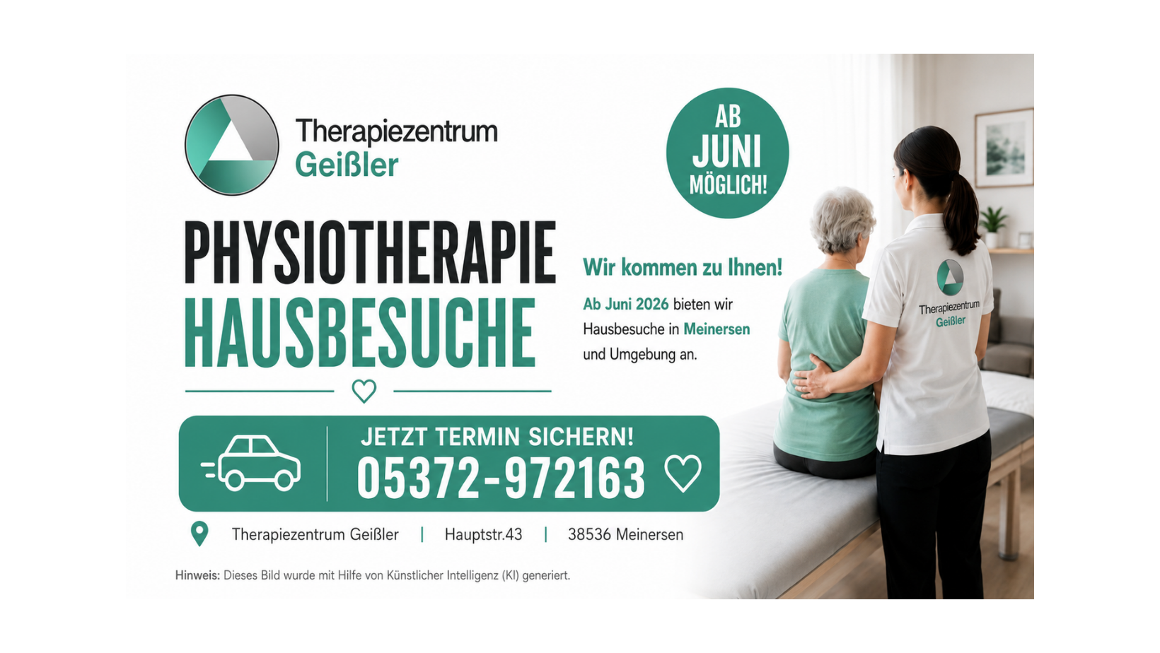 Therapiezentrum Geißler bietet ab Juni Physiotherapie-Hausbesuche in Meinersen und Umgebung an