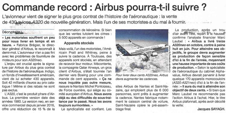Commande record : Airbus pourra-t-il suivre ?