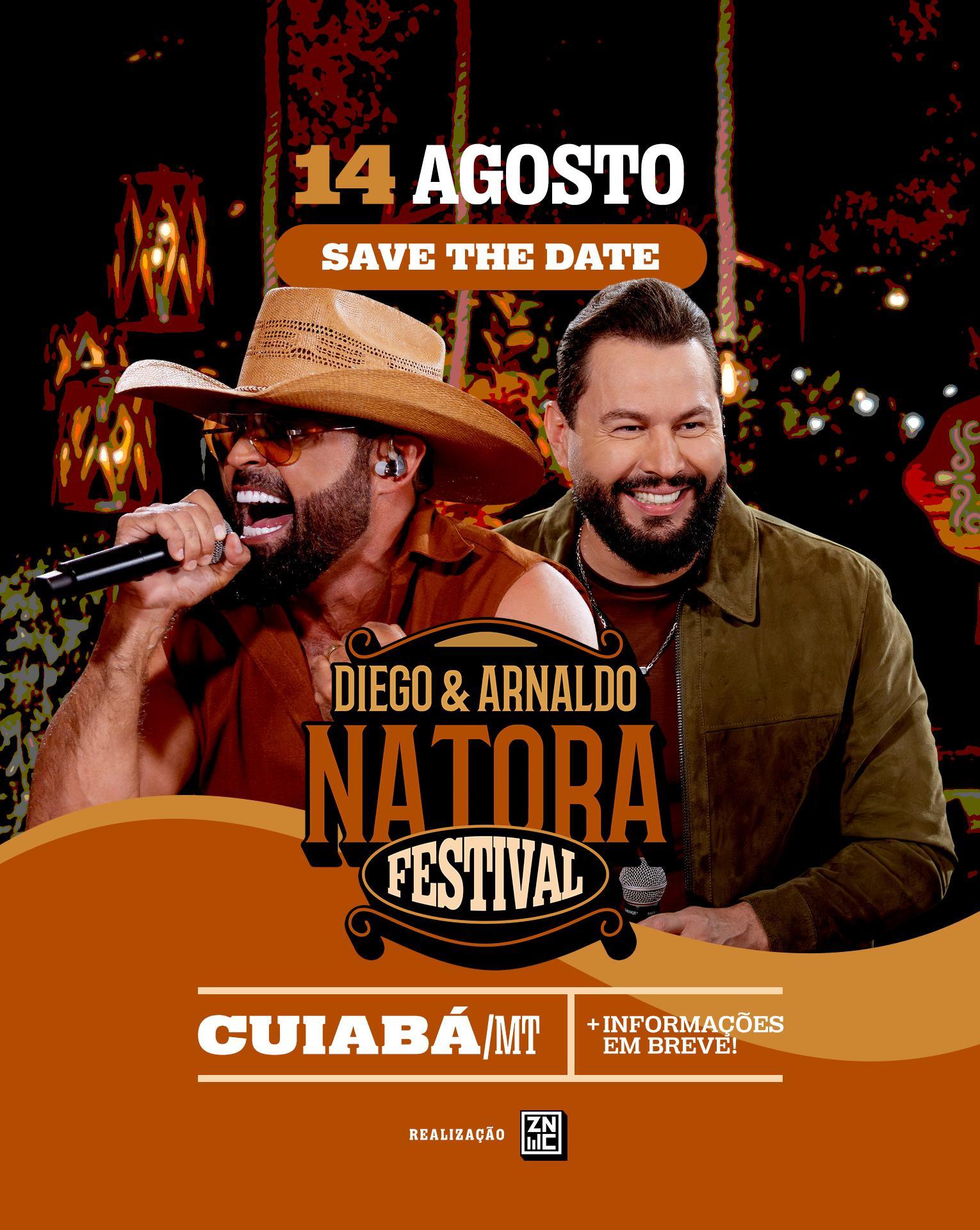 Diego & Arnaldo anuncia festival "NATORA" em Cuiabá