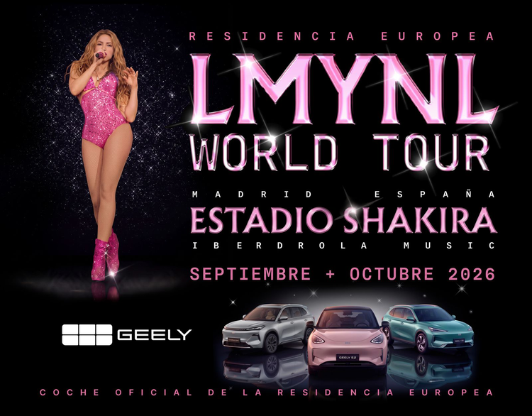 GEELY AUTO SE UNE A LAS MUJERES YA NO LLORAN WORLD TOUR EN MADRID COMO COCHE OFICIAL