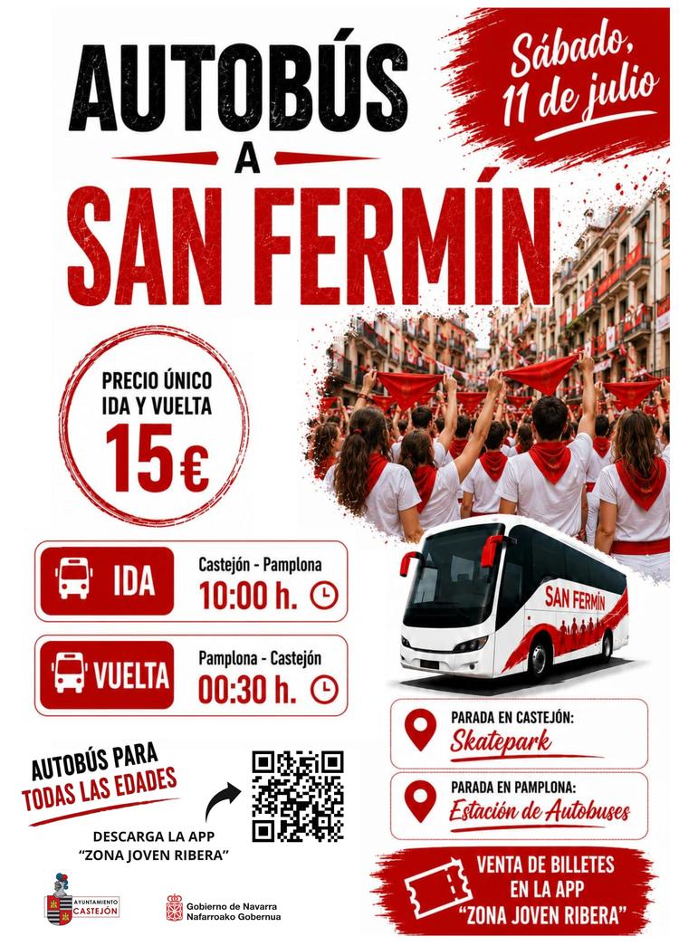 Autobús a San Fermín desde Castejón