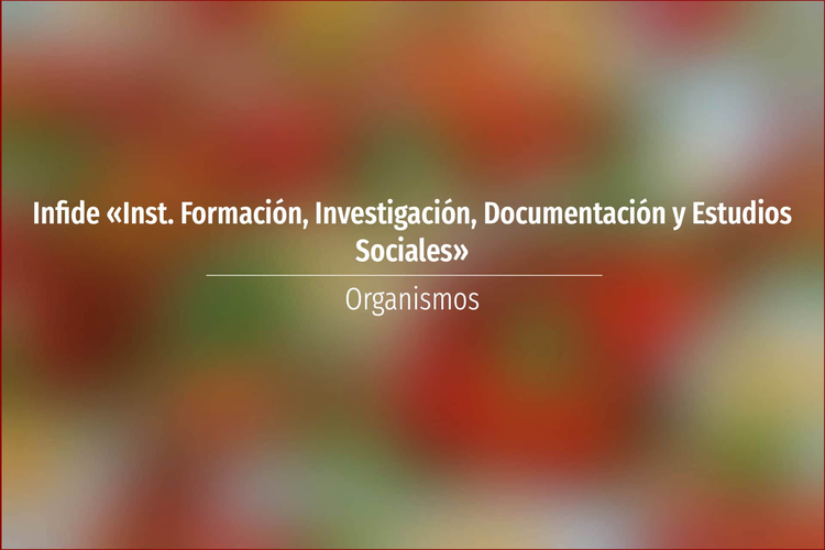 Infide «Inst. Formación, Investigación, Documentación y Estudios Sociales»