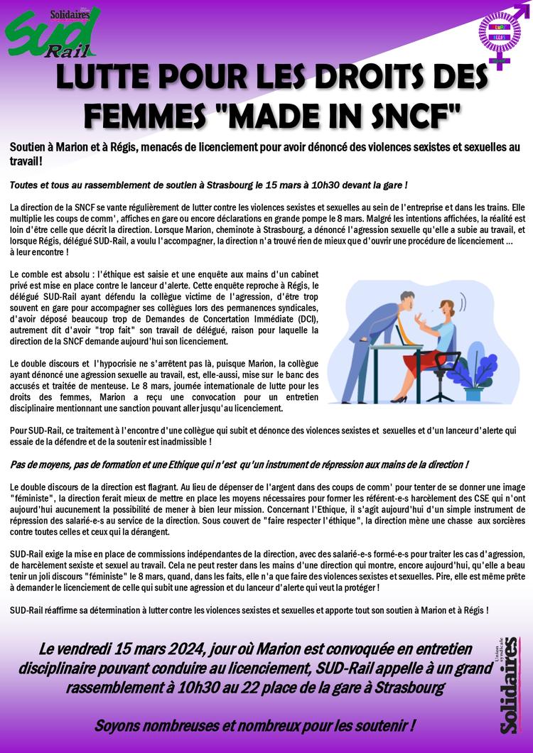 SUD-Rail // Lutte pour les droits des femmes "made in SNCF"