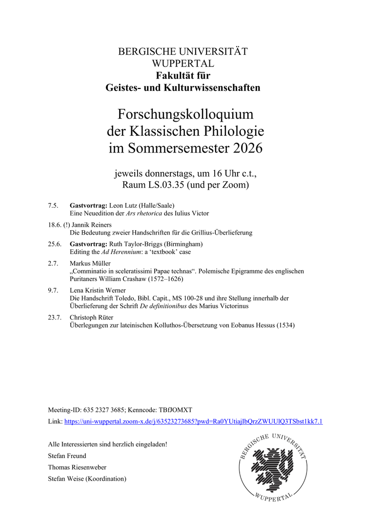 Die Bedeutung zweier Handschriften für die Grillius-Überlieferung
