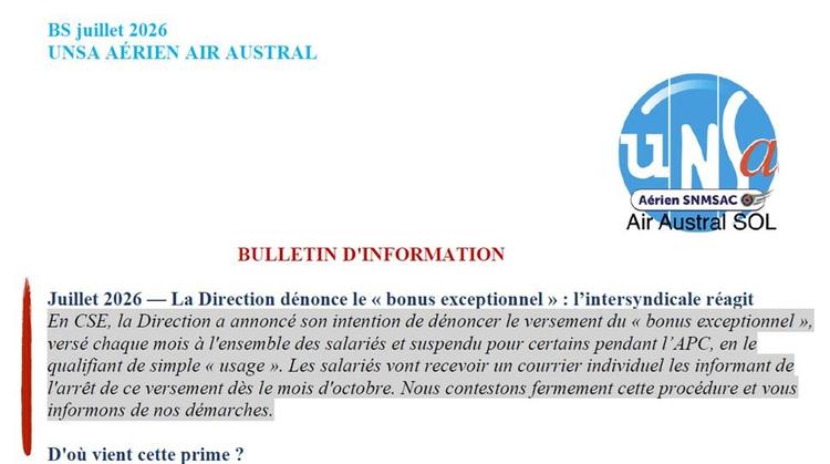 La Direction dénonce le « bonus exceptionnel » : l’intersyndicale réagit