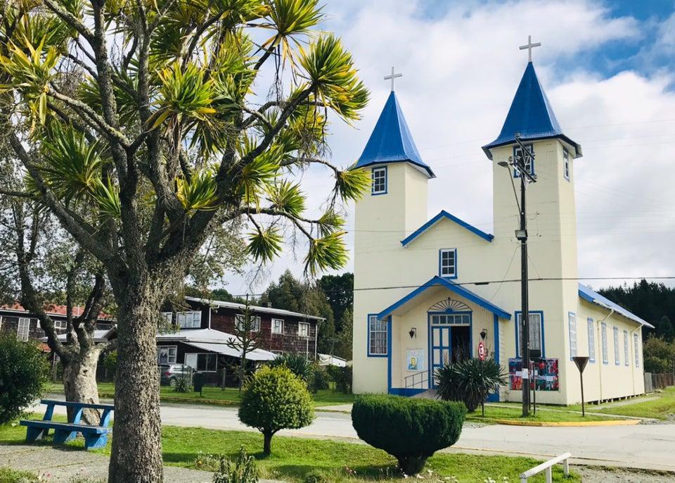 Iglesia de Chacao en Ancud, Chiloé, Sur de Chile