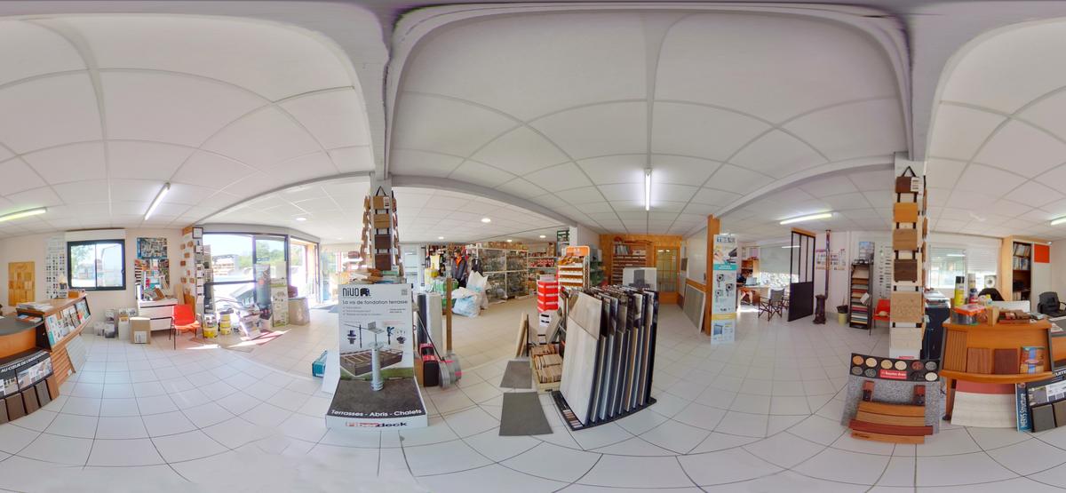 La visite virtuelle 360° d'un magasin de négoce de matériaux et outillages
