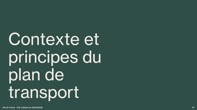 CSE de juin : Présentation plan transport