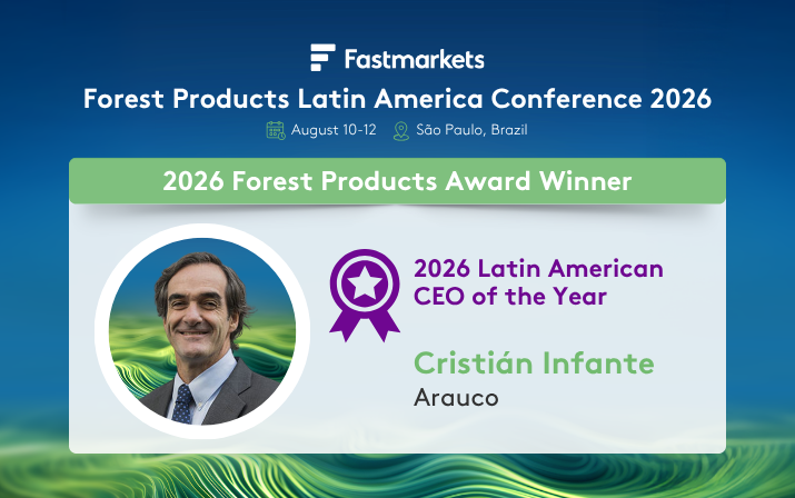 Cristián Infante of Arauco named Fastmarkets Latin America CEO of the Year 2026