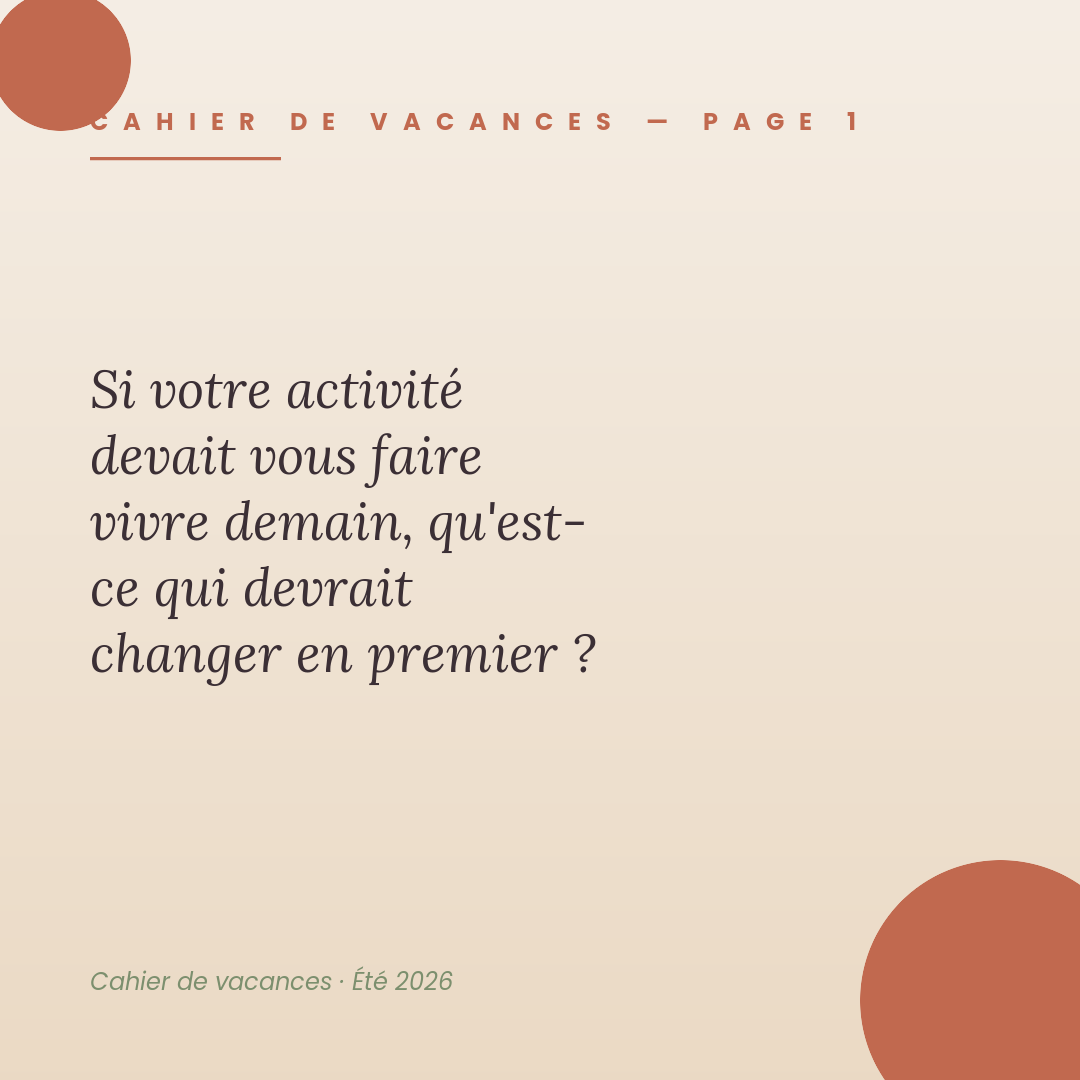 AMARYS : le cahier de vacances d'une thérapeute