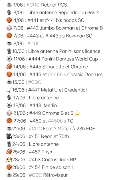 Le Calendi Gylbret CardsAddict de juin 