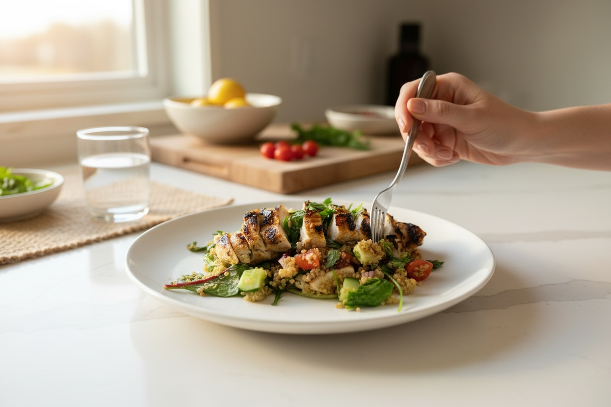 Grilled Chicken With Quinoa and Vegetables 