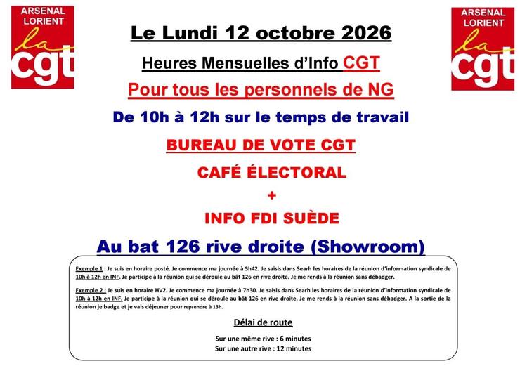 Heures d'Infos Bat 126 de 10h à 12h pour tous les personnels.