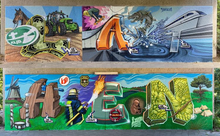 Graffitiprojekt an der Kathener Dorfstraße: Das Ergebnis spricht für sich