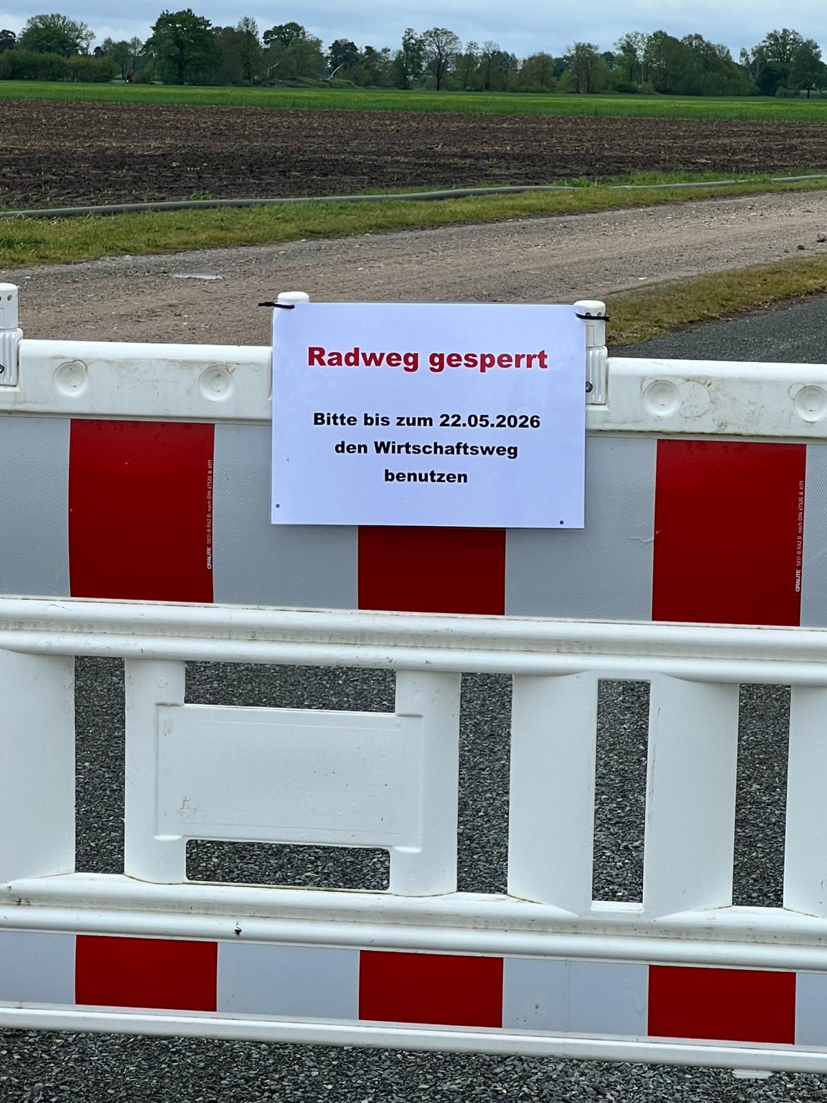 Radweg zwischen Leiferde und Hillerse vorübergehend gesperrt