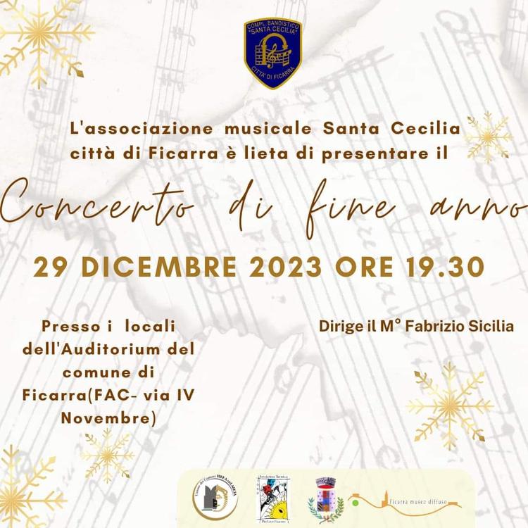 Concerto di fine anno a cura dell'associazione musicale "Santa Cecilia" citta' di Ficarra.