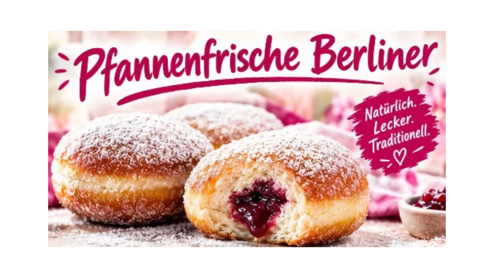 Pfannenfrische Berliner - 5 Stück kaufen + 1 gratis dazu!