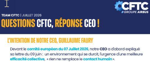 🔵 CFTC - TÉLÉTRAVAIL SEWC - questions CFTC, réponses CEO