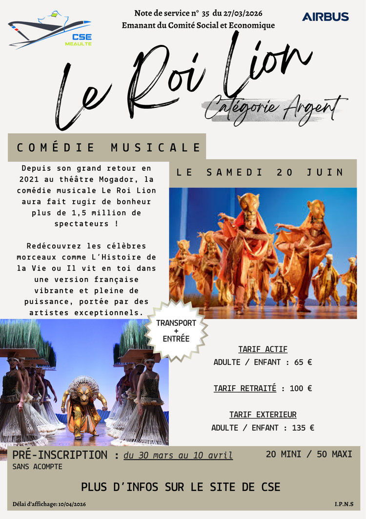 Le roi lion - 20 juin