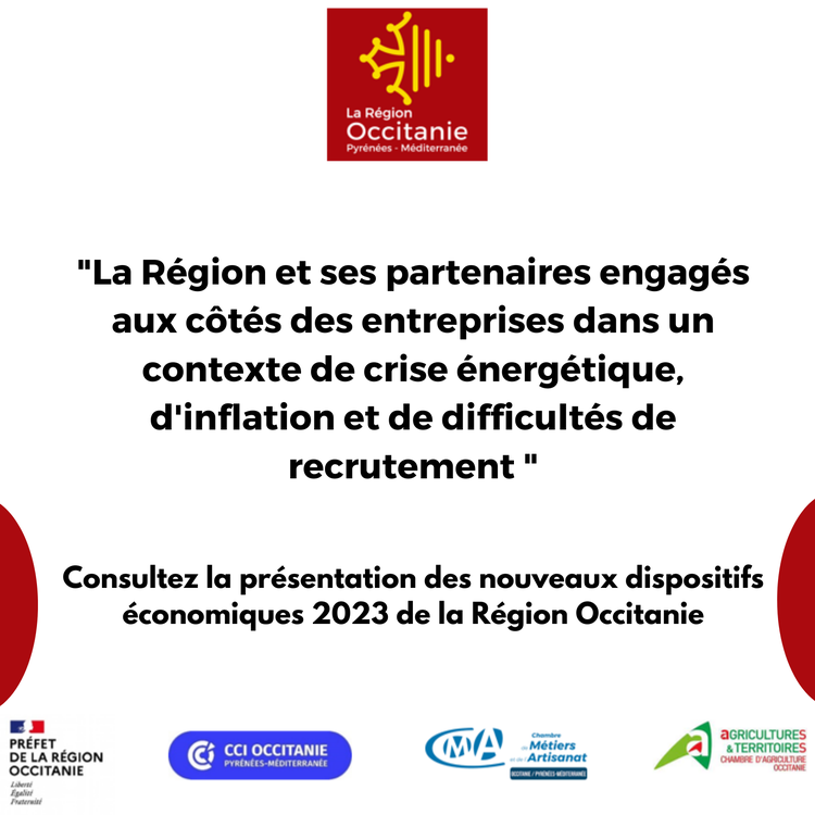 Consultez la présentation des nouveaux dispositifs économiques 2023 de la Région Occitanie