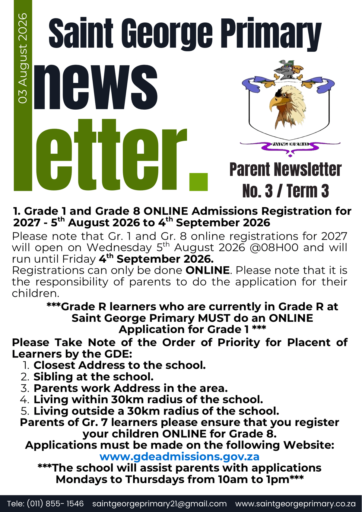 Newsletter No.3 / Term 3