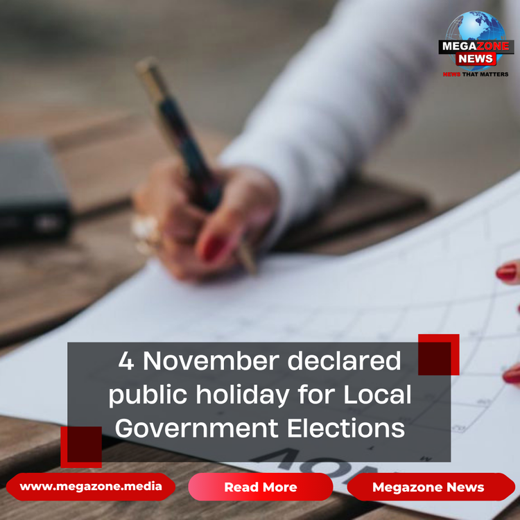 4 November declared public holiday for Local Government Elections