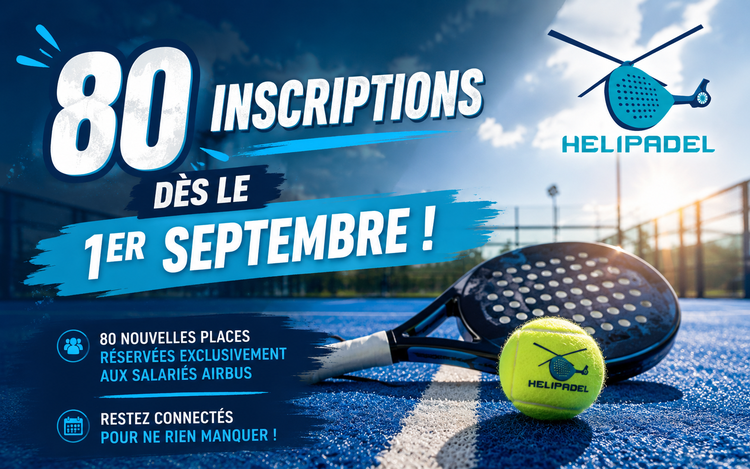 Rappel 80 places disponibles.