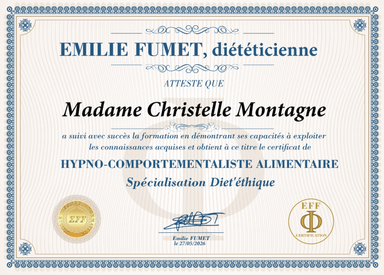 Certification hypno comportementalisme alimentaire