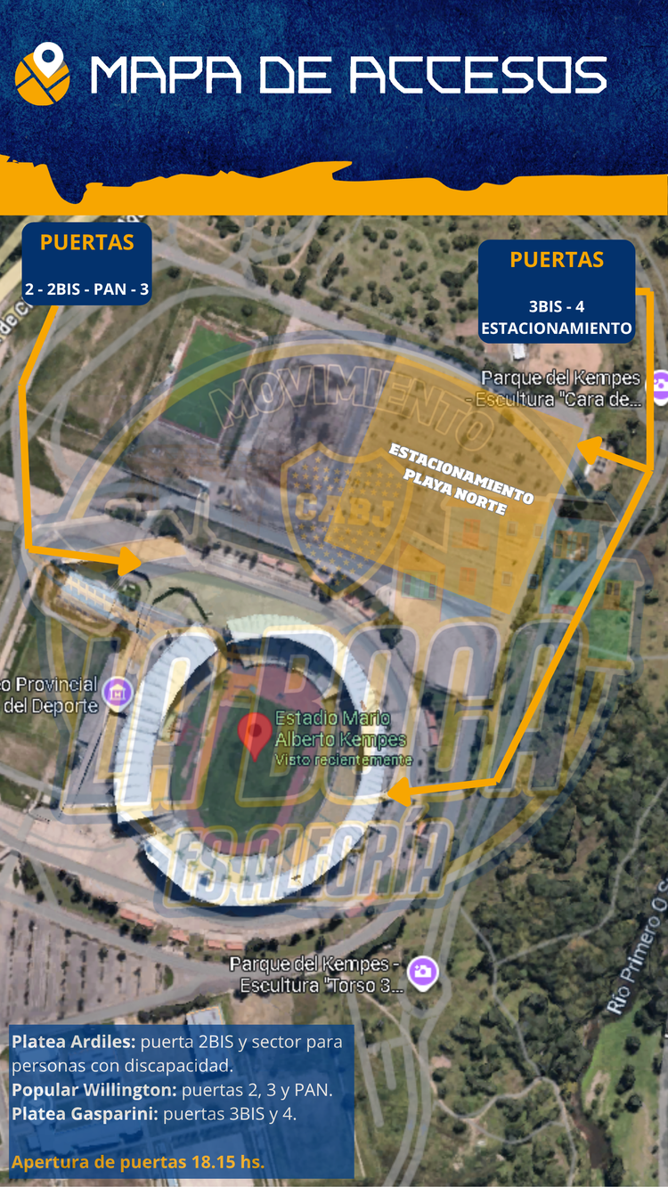 Mapa de Accesos para hoy...