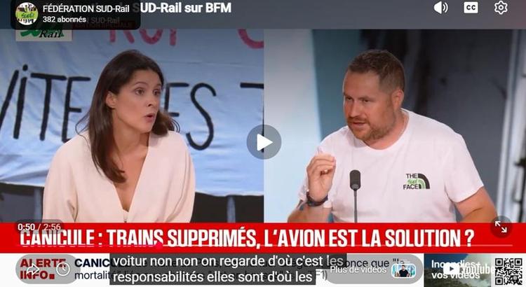 Vidéo SUD-Rail // Canicule, notre intervention sur BFM