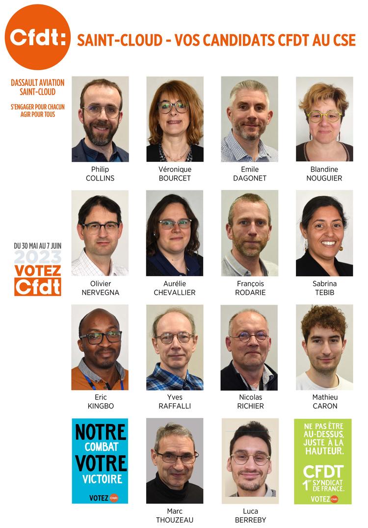 Saint-Cloud - Vos candidats CFDT au CSE