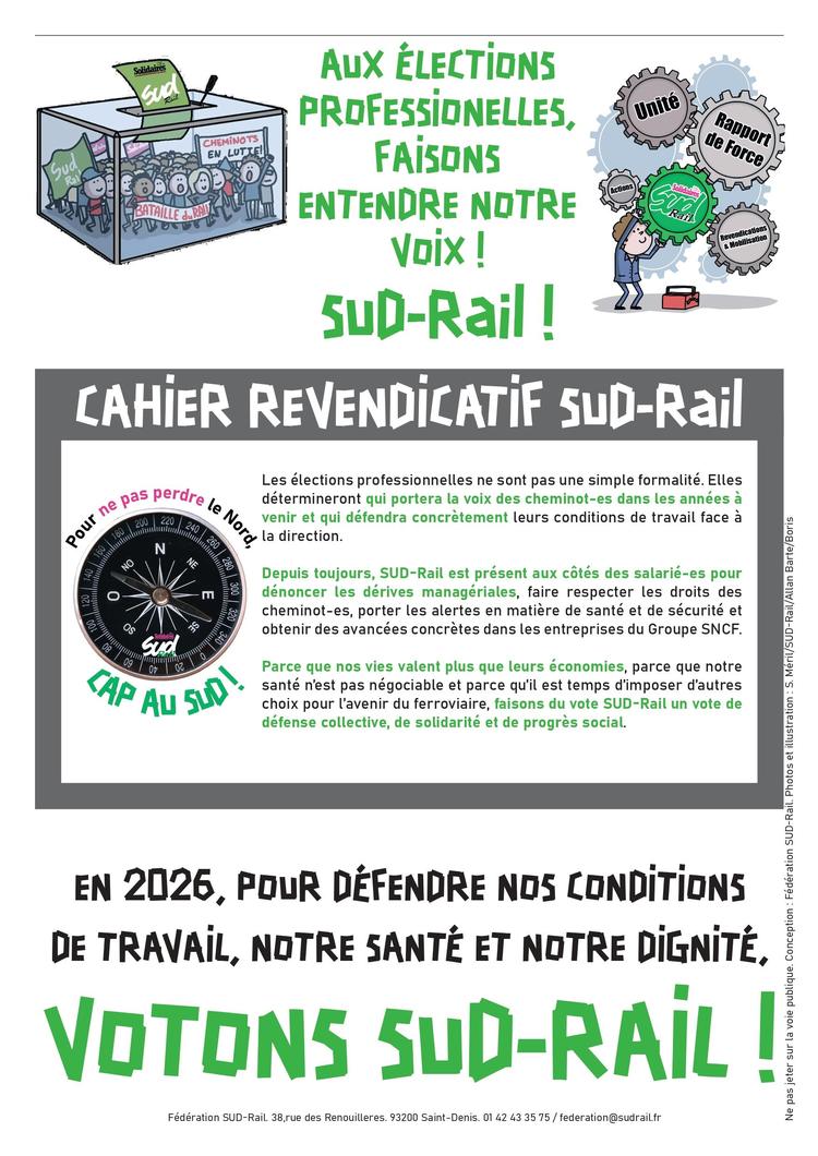 SUD-Rail // Élections CSE SNCF // Conditions de travail, ça suffit !