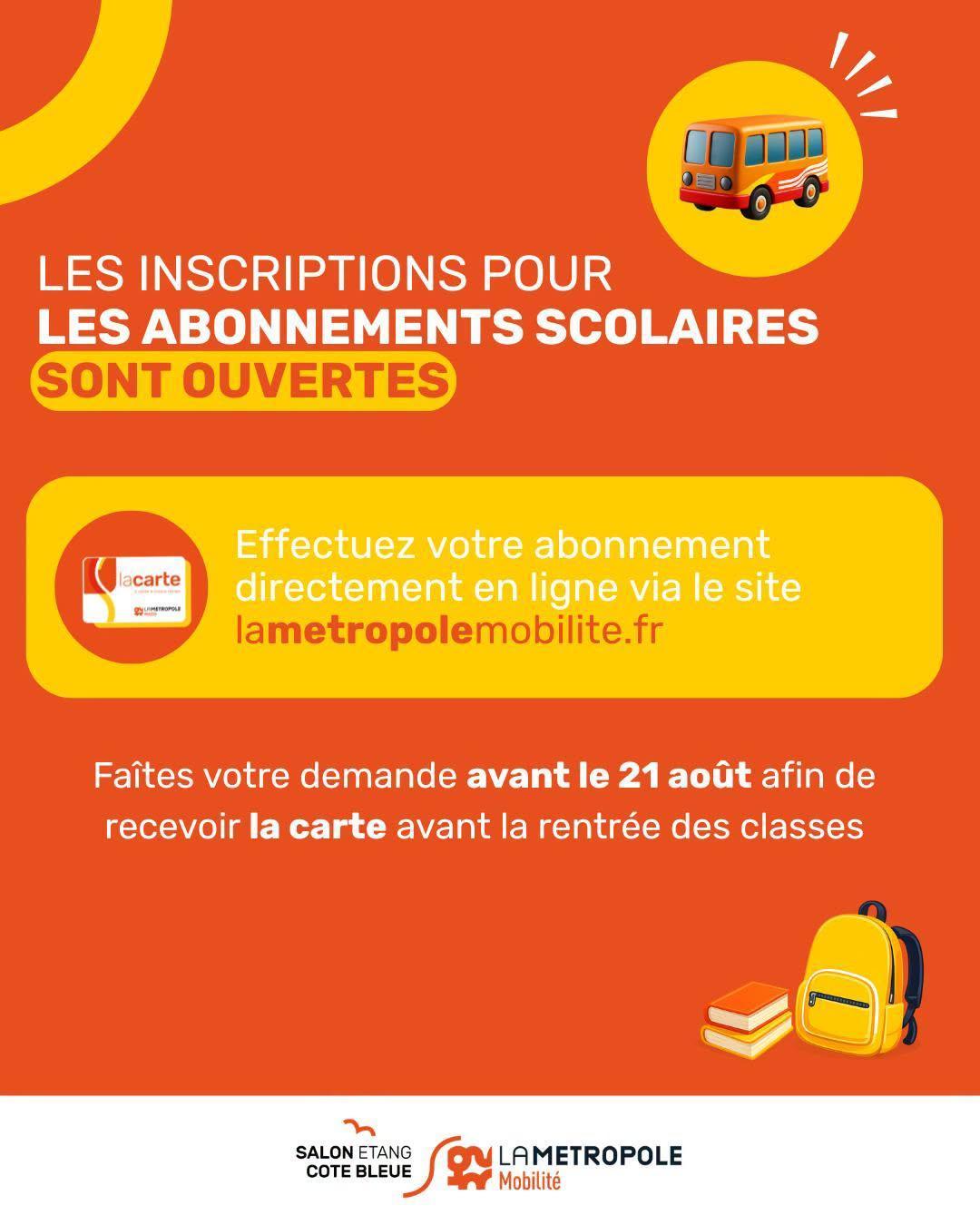 Transports : les inscriptions aux abonnements scolaires sont ouvertes !