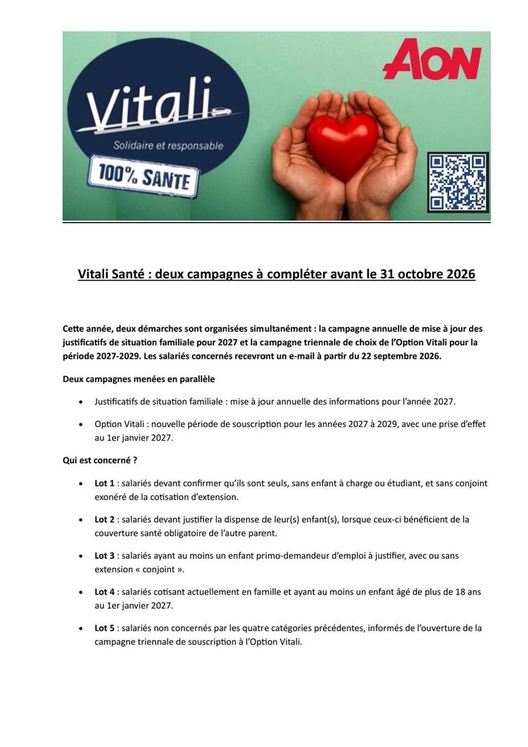 Mutuelle,  campagne de justificatif et adhésion à l'option 